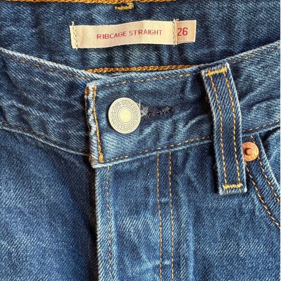 Levis Ribcage Straight Ankle Length Jeans Medium Wash size 26 - Picture 3 of 8
